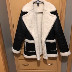 NWOT Shein Faux Fur Faux Leather Jacket